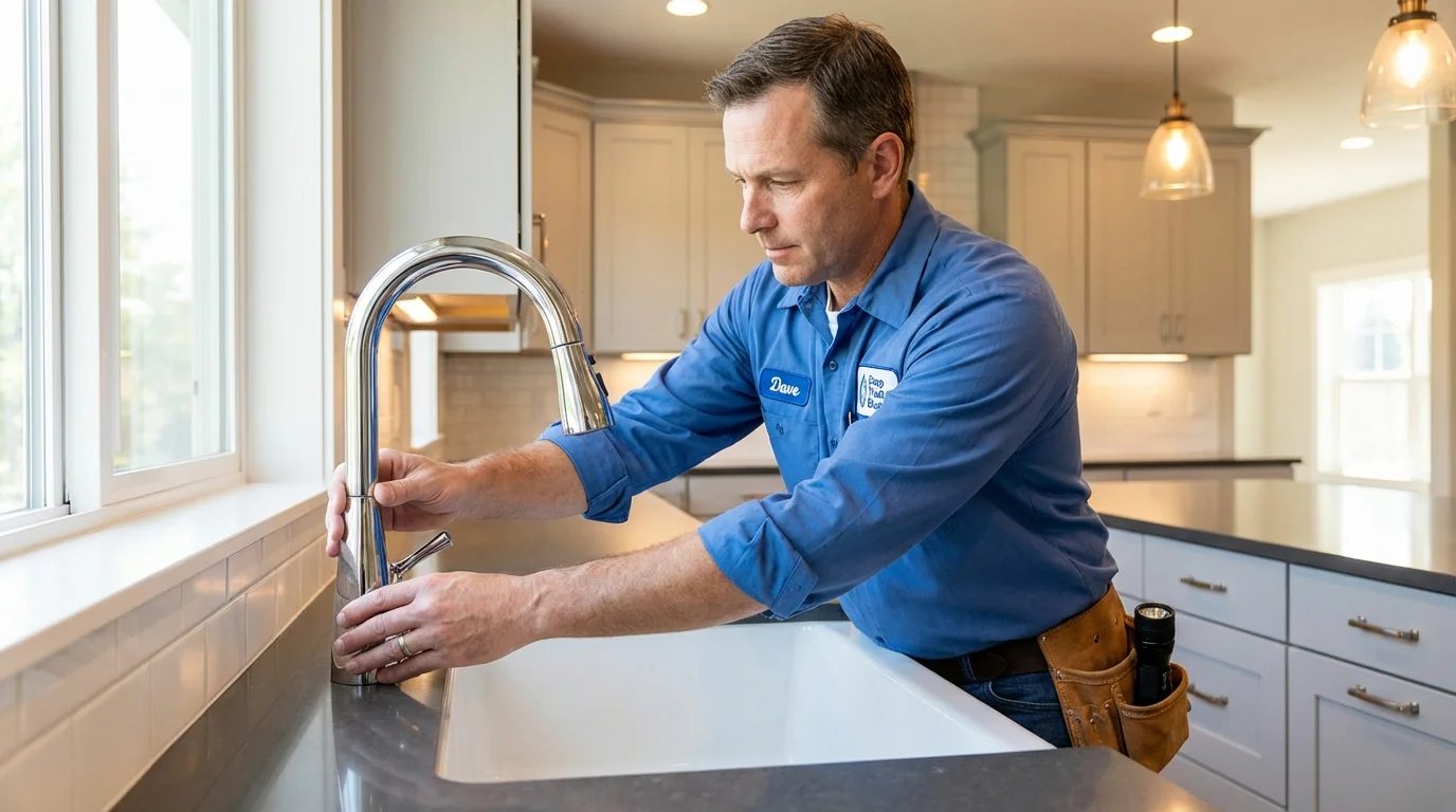 Kitchen faucet installation by Johns Plumbing LLC in Southbury